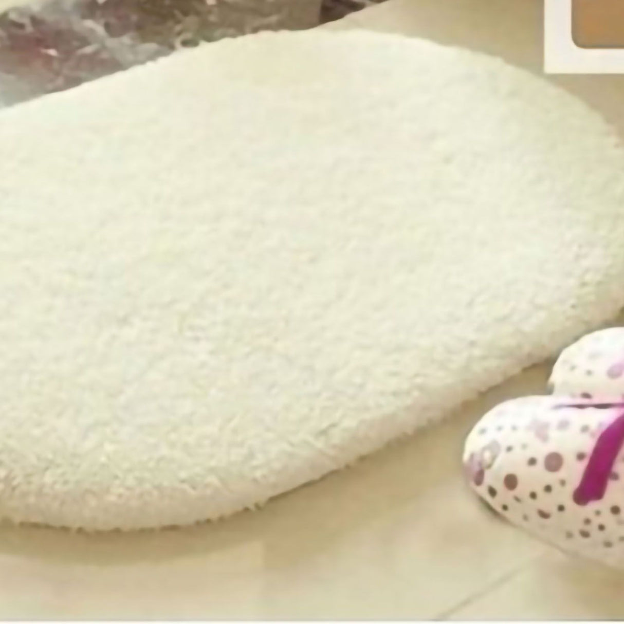 Door Mat Oval Slip Proof Indoor Door Carpet Moisture Absorption Soft Comfortable Plush Bathroom Rug for Kitchen Bedroom Beige 40x60cm/15.7x23.6in (Oval Shape)