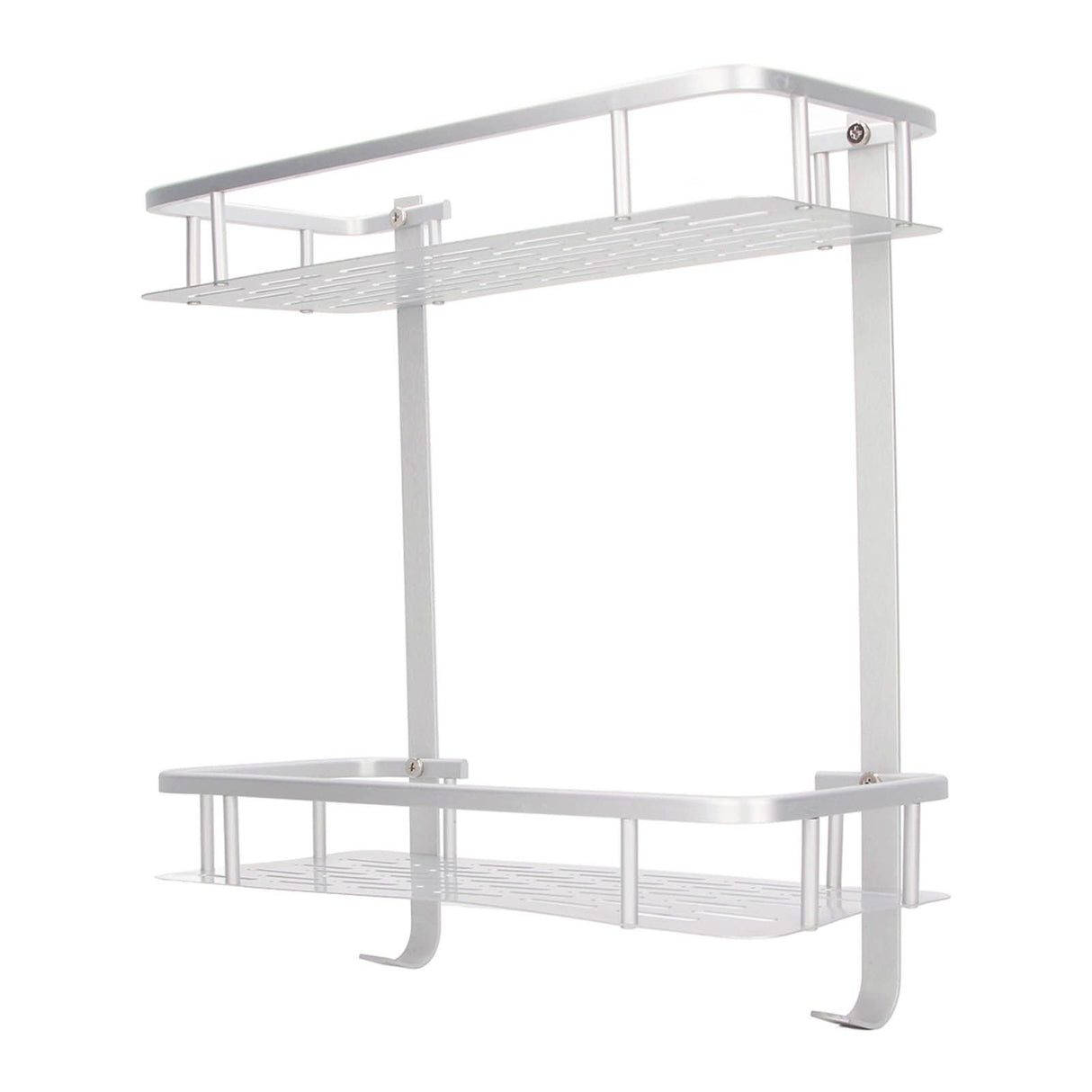 Wall Mounted Shelves Aluminum Alloy Matte Two Layers Floating Storage Shelves for Bathroom Kitchen Living Room