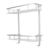 Wall Mounted Shelves Aluminum Alloy Matte Two Layers Floating Storage Shelves for Bathroom Kitchen Living Room - Front View