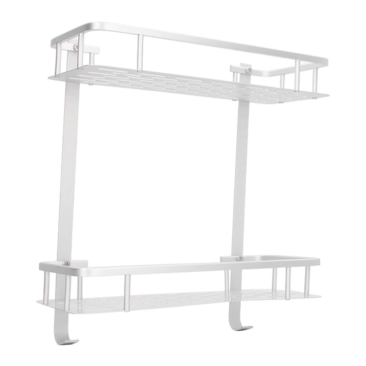Wall Mounted Shelves Aluminum Alloy Matte Two Layers Floating Storage Shelves for Bathroom Kitchen Living Room