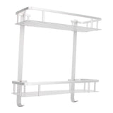 Wall Mounted Shelves Aluminum Alloy Matte Two Layers Floating Storage Shelves for Bathroom Kitchen Living Room - Side View