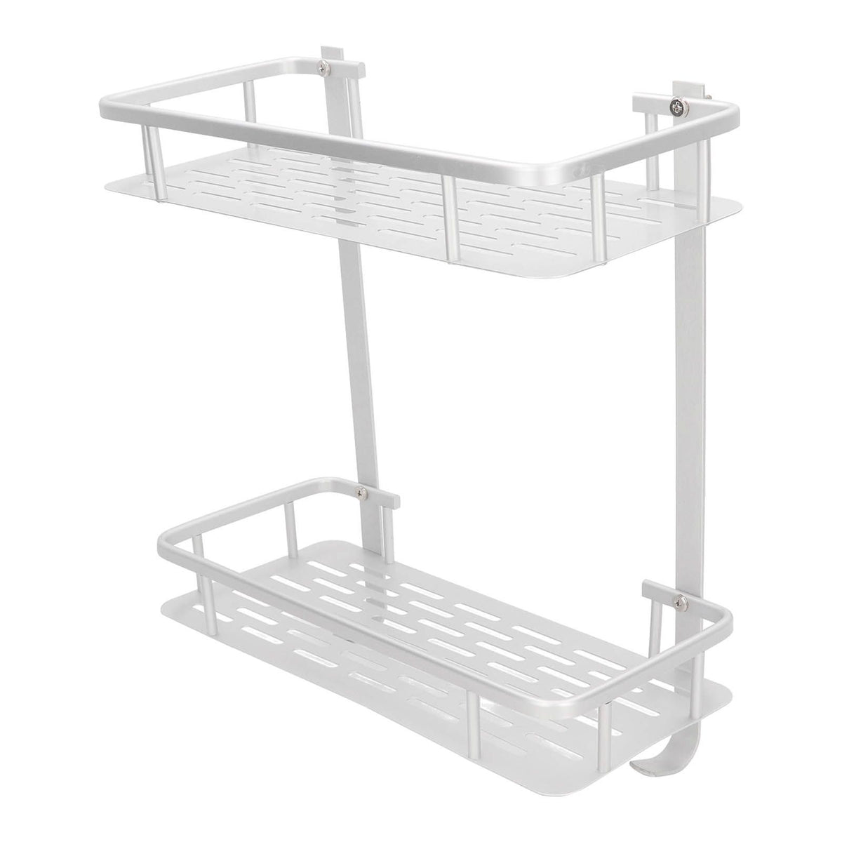 Wall Mounted Shelves Aluminum Alloy Matte Two Layers Floating Storage Shelves for Bathroom Kitchen Living Room