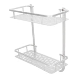 Wall Mounted Shelves Aluminum Alloy Matte Two Layers Floating Storage Shelves for Bathroom Kitchen Living Room - Top-Down View