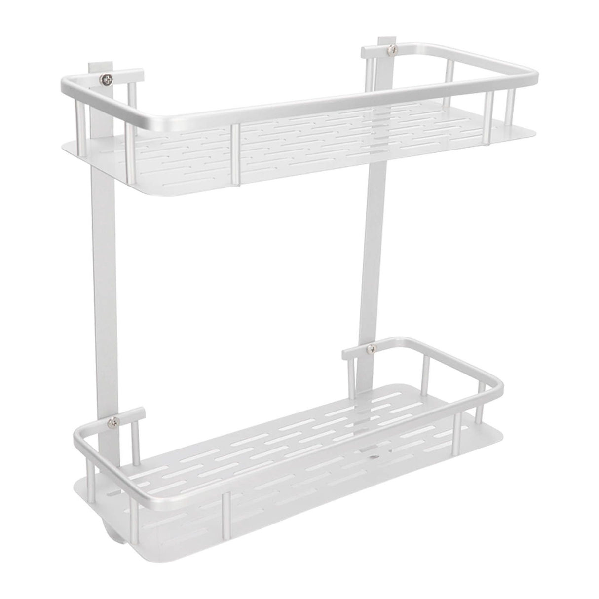 Wall Mounted Shelves Aluminum Alloy Matte Two Layers Floating Storage Shelves for Bathroom Kitchen Living Room