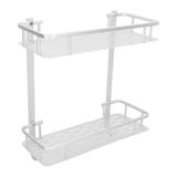 Wall Mounted Shelves Aluminum Alloy Matte Two Layers Floating Storage Shelves for Bathroom Kitchen Living Room - 45-Degree Angle