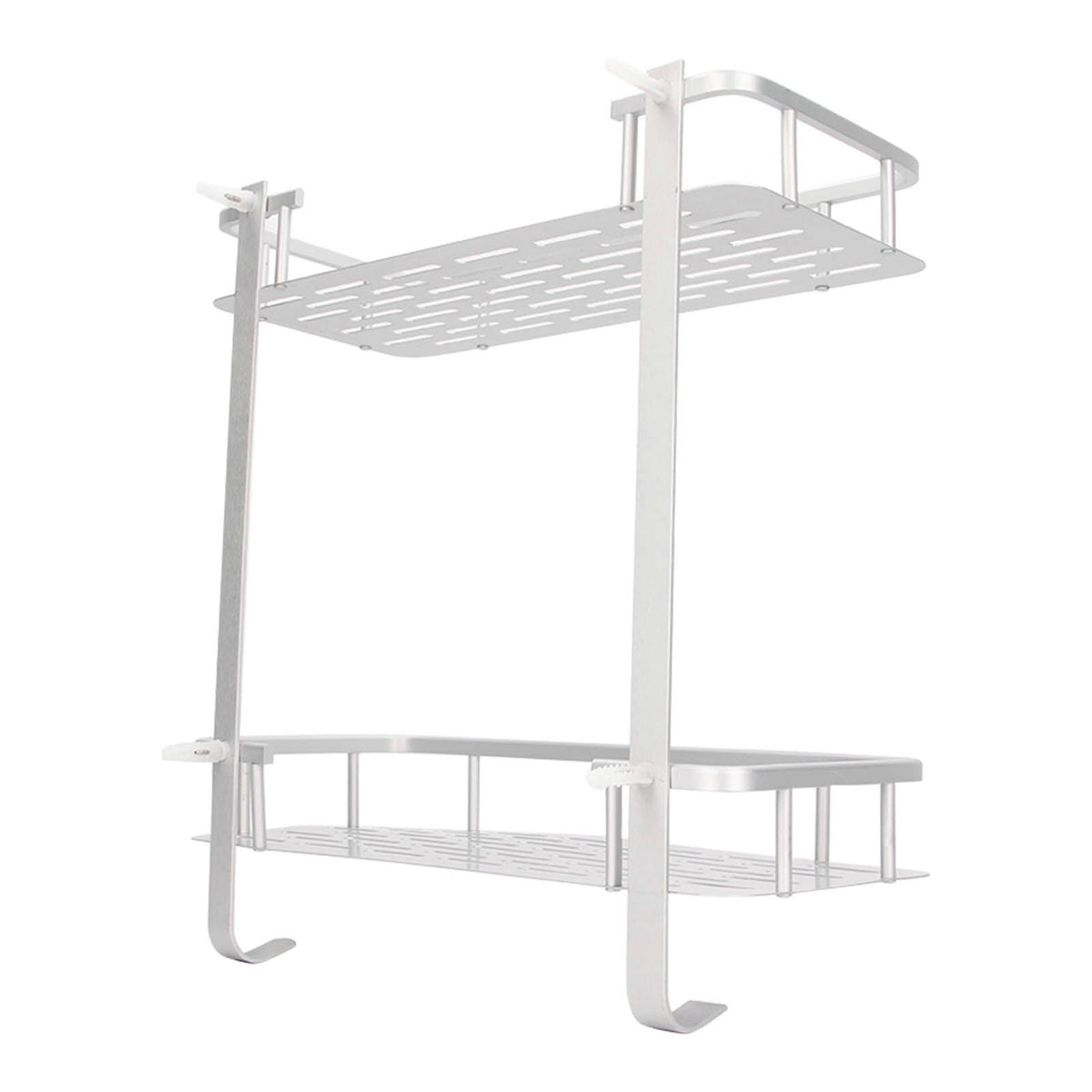 Wall Mounted Shelves Aluminum Alloy Matte Two Layers Floating Storage Shelves for Bathroom Kitchen Living Room