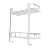 Wall Mounted Shelves Aluminum Alloy Matte Two Layers Floating Storage Shelves for Bathroom Kitchen Living Room - Low Angle
