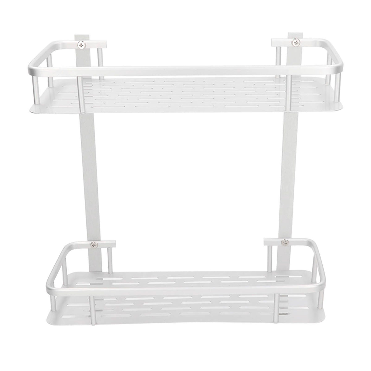 Wall Mounted Shelves Aluminum Alloy Matte Two Layers Floating Storage Shelves for Bathroom Kitchen Living Room
