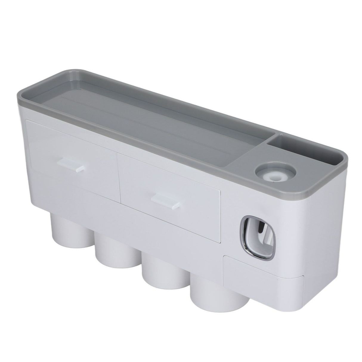 Hanging Magnetic Toothbrush Holder Set with Toothpaste Dispenser Squeezer Toiletry Drawer Holder for Bathroom
