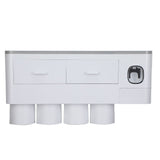 Hanging Magnetic Toothbrush Holder Set with Toothpaste Dispenser Squeezer Toiletry Drawer Holder for Bathroom