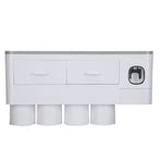 Hanging Magnetic Toothbrush Holder Set with Toothpaste Dispenser Squeezer Toiletry Drawer Holder for Bathroom