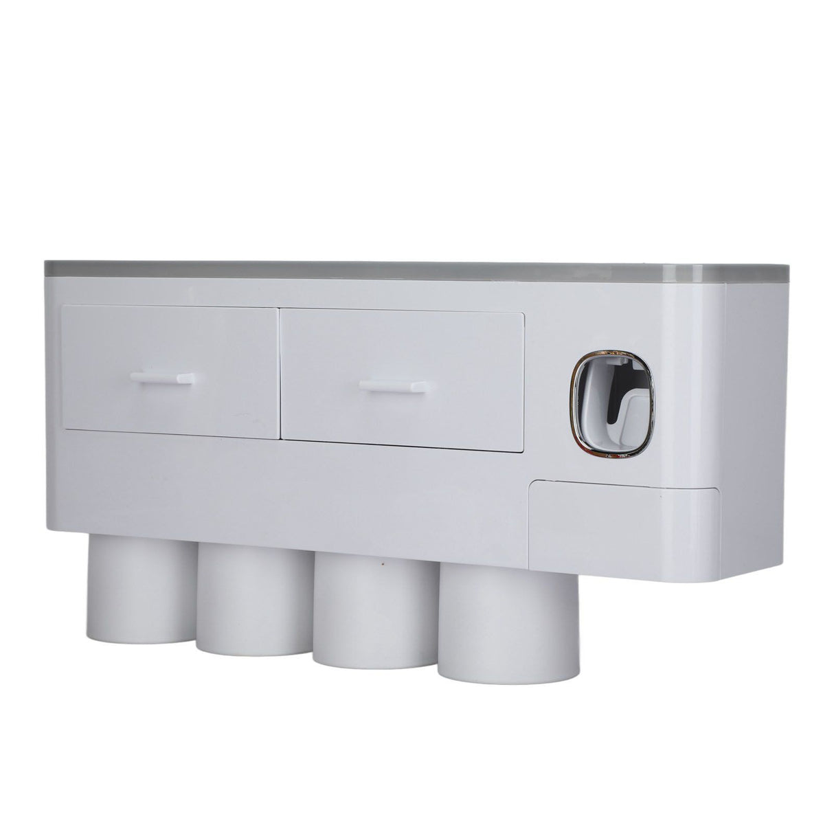 Hanging Magnetic Toothbrush Holder Set with Toothpaste Dispenser Squeezer Toiletry Drawer Holder for Bathroom