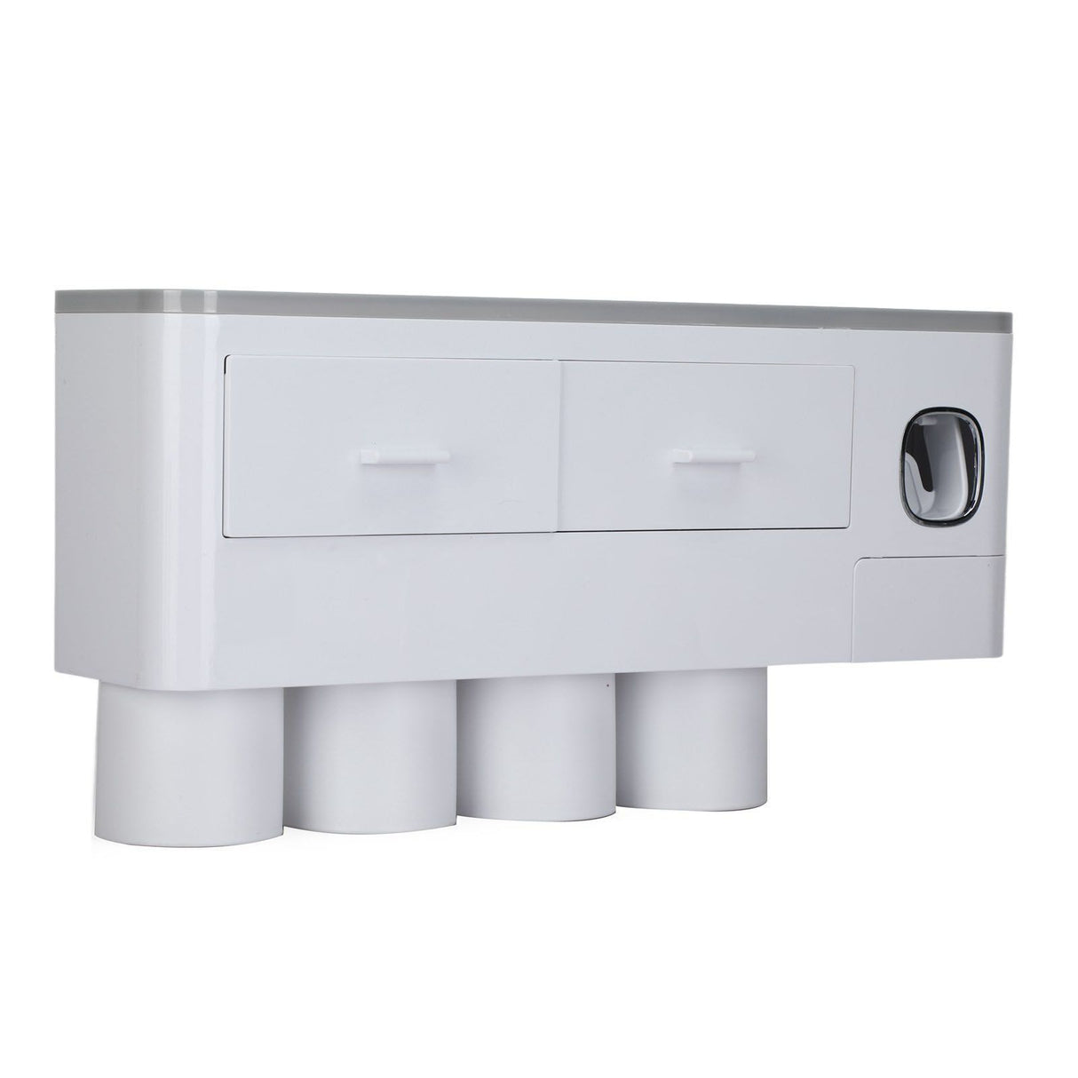 Hanging Magnetic Toothbrush Holder Set with Toothpaste Dispenser Squeezer Toiletry Drawer Holder for Bathroom