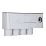 Hanging Magnetic Toothbrush Holder Set with Toothpaste Dispenser Squeezer Toiletry Drawer Holder for Bathroom