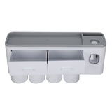 Hanging Magnetic Toothbrush Holder Set with Toothpaste Dispenser Squeezer Toiletry Drawer Holder for Bathroom