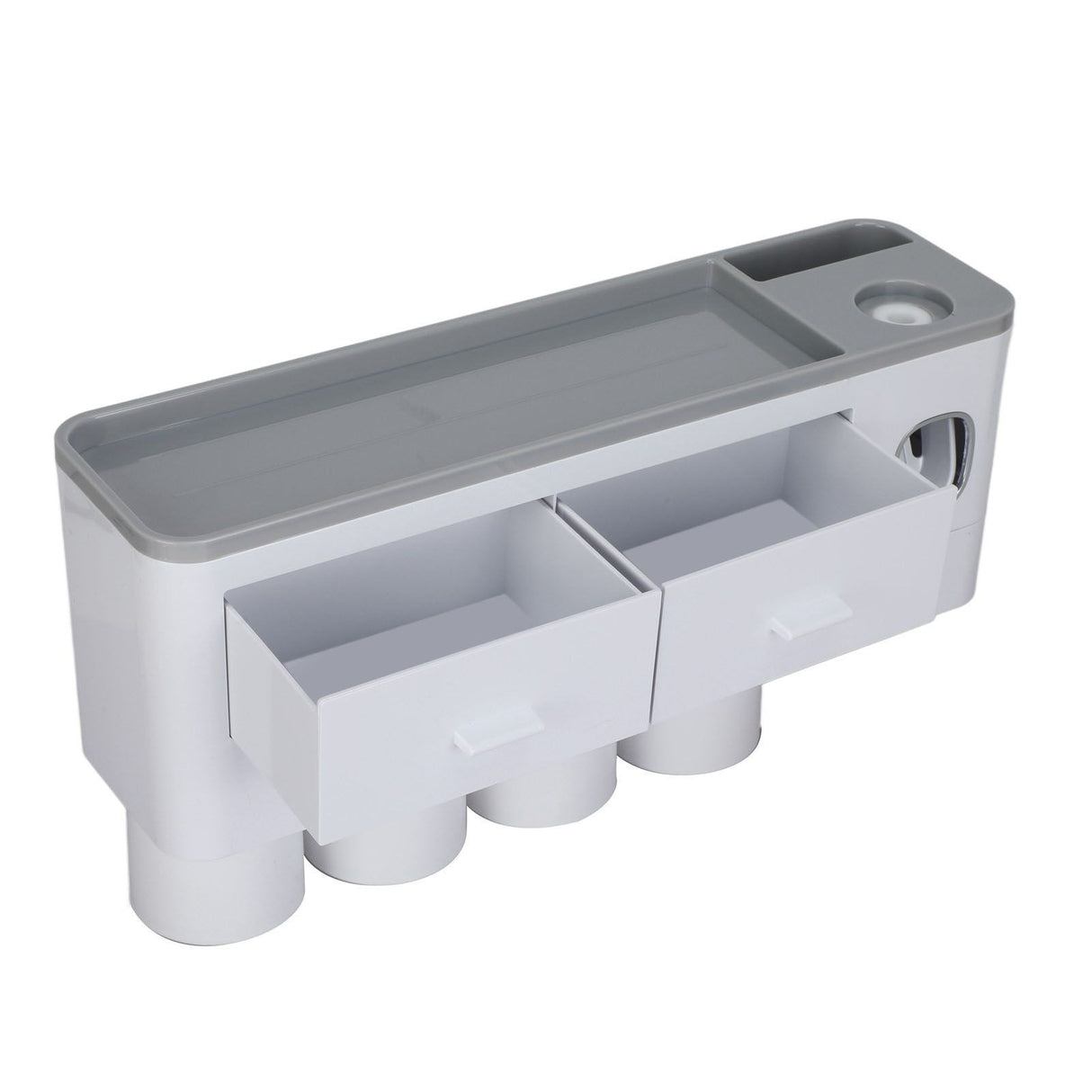 Hanging Magnetic Toothbrush Holder Set with Toothpaste Dispenser Squeezer Toiletry Drawer Holder for Bathroom