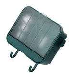 Soap Holder Punch Free Wall Mounted Durable PP Double Layer Double Hook Design Soap Storage Box for Bathroom Green