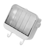 Soap Holder Punch Free Wall Mounted Durable PP Double Layer Double Hook Design Soap Storage Box for Bathroom White