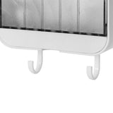 Soap Holder Punch Free Wall Mounted Durable PP Double Layer Double Hook Design Soap Storage Box for Bathroom White
