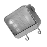Soap Holder Punch Free Wall Mounted Durable PP Double Layer Double Hook Design Soap Storage Box for Bathroom Grey - Side View