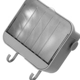 Soap Holder Punch Free Wall Mounted Durable PP Double Layer Double Hook Design Soap Storage Box for Bathroom Grey - Top-Down View