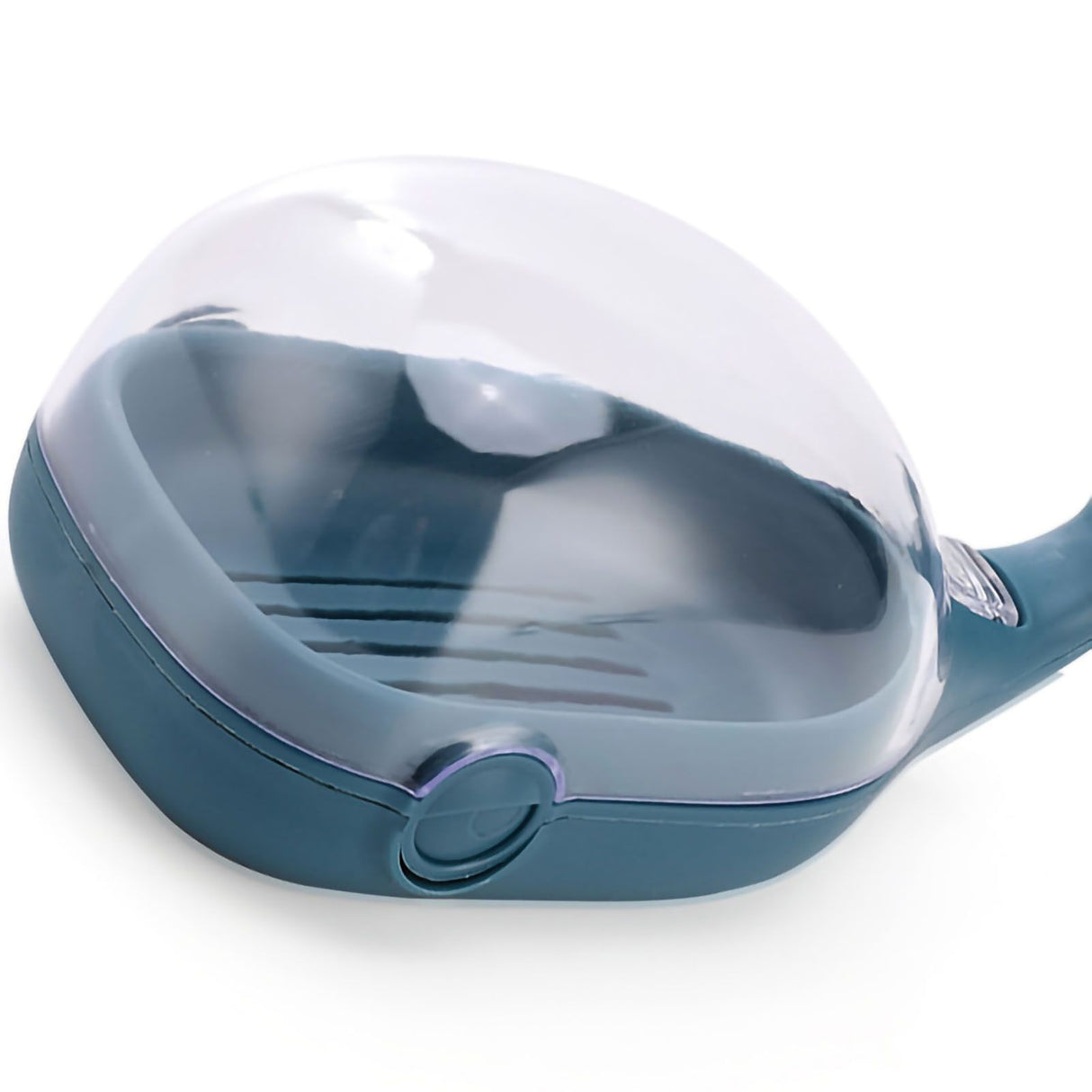 Soap Box Double Layer Cute Cartoon Whale Shape Waterproof Drainage Soap Container with Flip Lid for Bathroom Blue