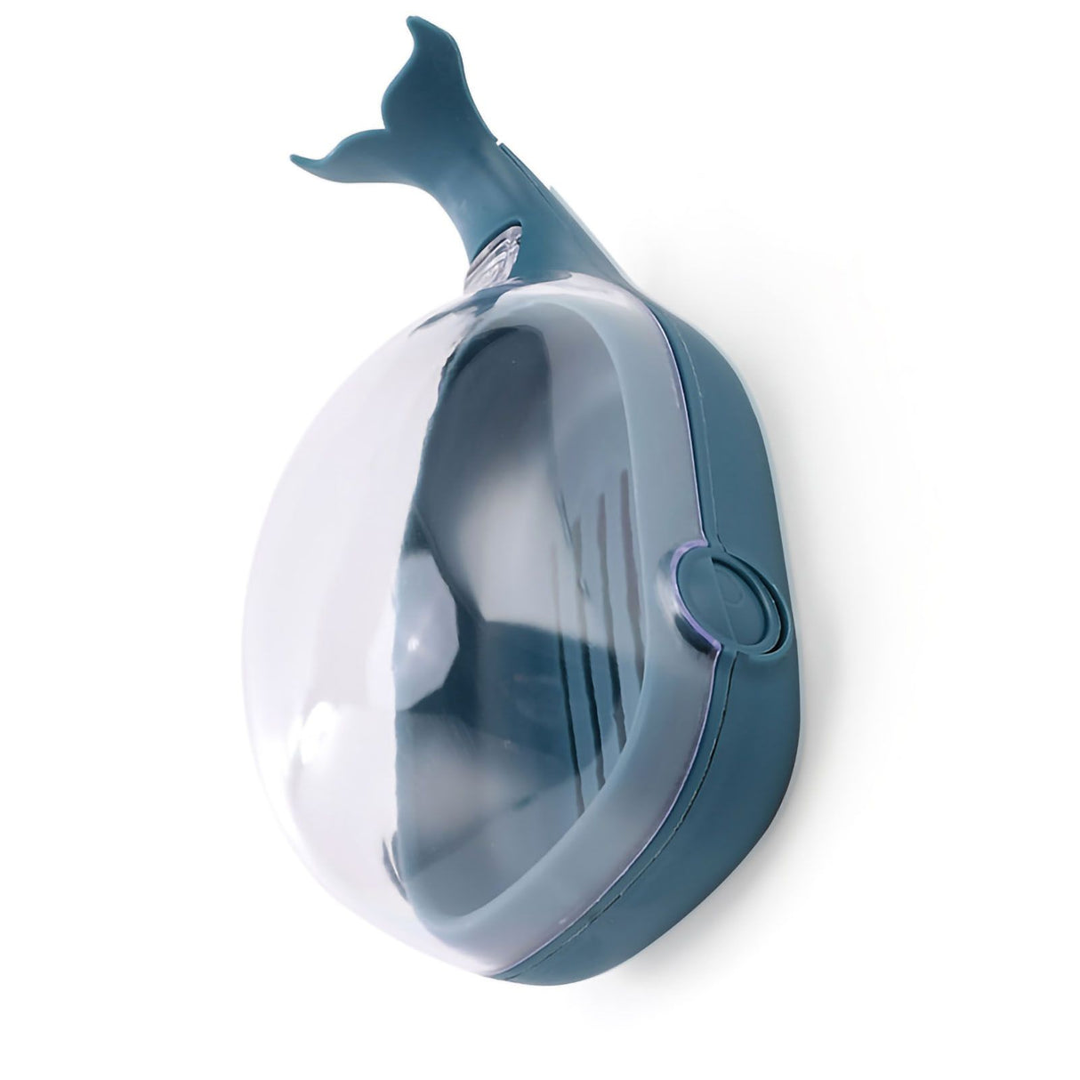 Soap Box Double Layer Cute Cartoon Whale Shape Waterproof Drainage Soap Container with Flip Lid for Bathroom Blue