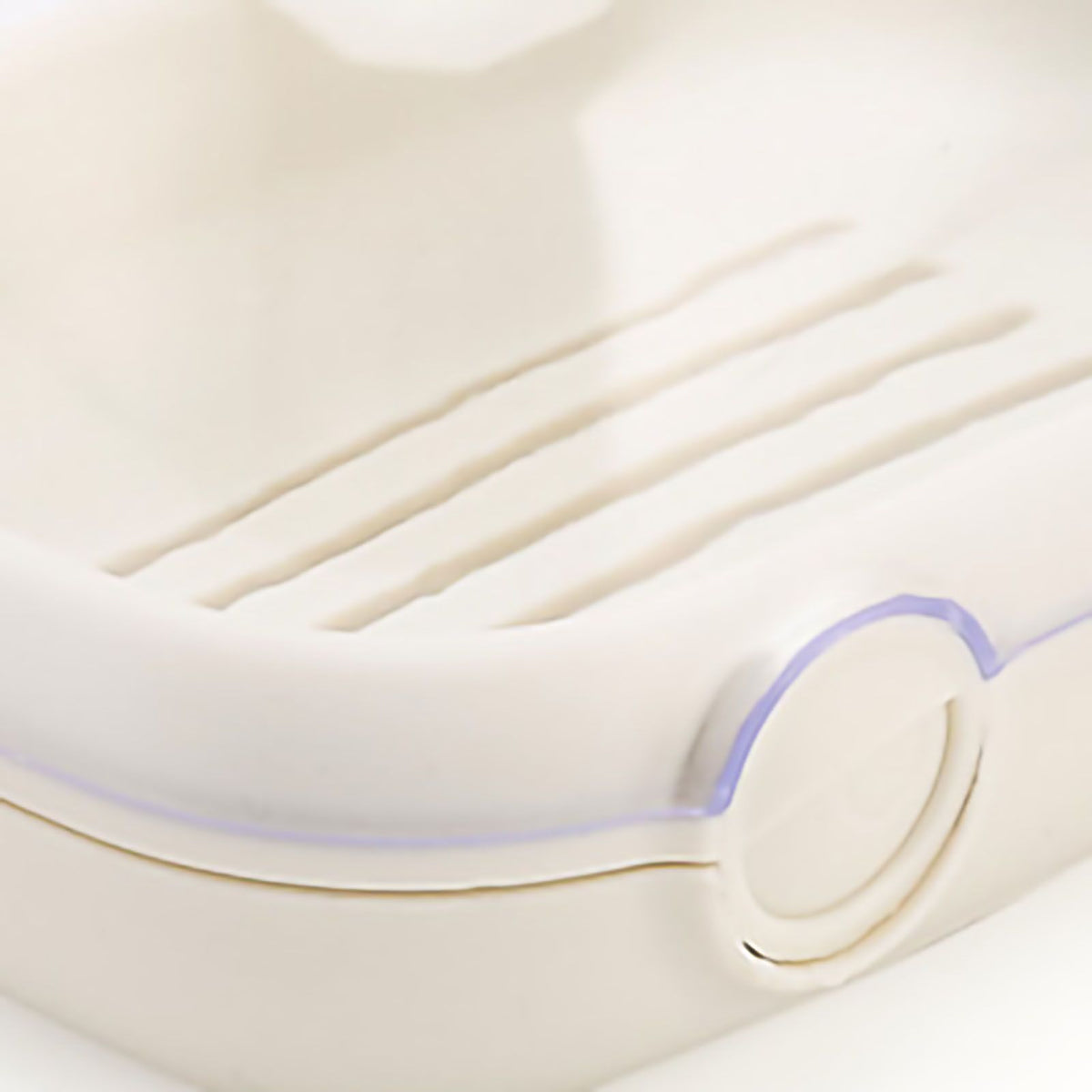 Soap Box Double Layer Cute Cartoon Whale Shape Waterproof Drainage Soap Container with Flip Lid for Bathroom White