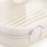 Soap Box Double Layer Cute Cartoon Whale Shape Waterproof Drainage Soap Container with Flip Lid for Bathroom White