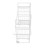 Toilet Storage Shelves Iron Wall Mounted 2 Layers Foldable Grid Home Decoration with Hooks for Bathroom White