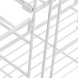 Toilet Storage Shelves Iron Wall Mounted 2 Layers Foldable Grid Home Decoration with Hooks for Bathroom White