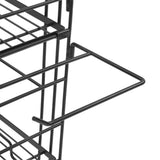 Toilet Storage Shelves Iron Wall Mounted 2 Layers Foldable Grid Home Decoration with Hooks for Bathroom Black