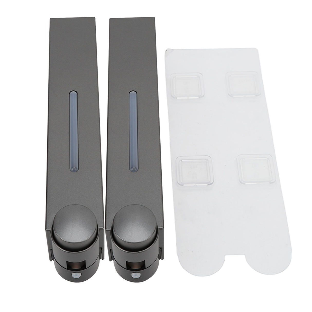 Wall Mounted Liquid Soap Dispensers Back Stick Type Plastic Shampoo Dispenser for Home Hotel School Toilet Grey 6028 2 Cups