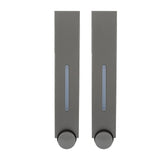 Wall Mounted Liquid Soap Dispensers Back Stick Type Plastic Shampoo Dispenser for Home Hotel School Toilet Grey 6028 2 Cups - Close-Up Angle