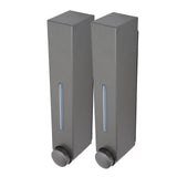 Wall Mounted Liquid Soap Dispensers Back Stick Type Plastic Shampoo Dispenser for Home Hotel School Toilet Grey 6028 2 Cups - Extra Image