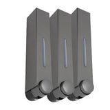Wall Mounted Liquid Soap Dispensers Back Stick Type Plastic Shampoo Dispenser for Home Hotel School Toilet Grey 6028 3 Cups - Side View