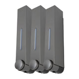 Wall Mounted Liquid Soap Dispensers Back Stick Type Plastic Shampoo Dispenser for Home Hotel School Toilet Grey 6028 3 Cups - 45-Degree Angle