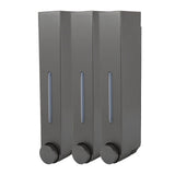 Wall Mounted Liquid Soap Dispensers Back Stick Type Plastic Shampoo Dispenser for Home Hotel School Toilet Grey 6028 3 Cups - Extra Image