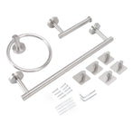 Bathroom Hardware Set with Towel Rings Towel Bar Tissue Holder 5 Hooks 304 Stainless Steel Bathroom Accessories Set
