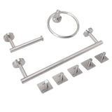 Bathroom Hardware Set with Towel Rings Towel Bar Tissue Holder 5 Hooks 304 Stainless Steel Bathroom Accessories Set