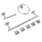 Bathroom Hardware Set with Towel Rings Towel Bar Tissue Holder 5 Hooks 304 Stainless Steel Bathroom Accessories Set