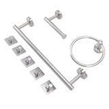 Bathroom Hardware Set with Towel Rings Towel Bar Tissue Holder 5 Hooks 304 Stainless Steel Bathroom Accessories Set