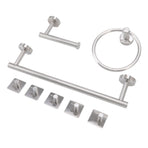 Bathroom Hardware Set with Towel Rings Towel Bar Tissue Holder 5 Hooks 304 Stainless Steel Bathroom Accessories Set