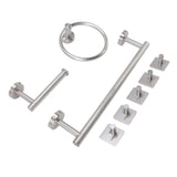 Bathroom Hardware Set with Towel Rings Towel Bar Tissue Holder 5 Hooks 304 Stainless Steel Bathroom Accessories Set