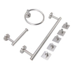 Bathroom Hardware Set with Towel Rings Towel Bar Tissue Holder 5 Hooks 304 Stainless Steel Bathroom Accessories Set