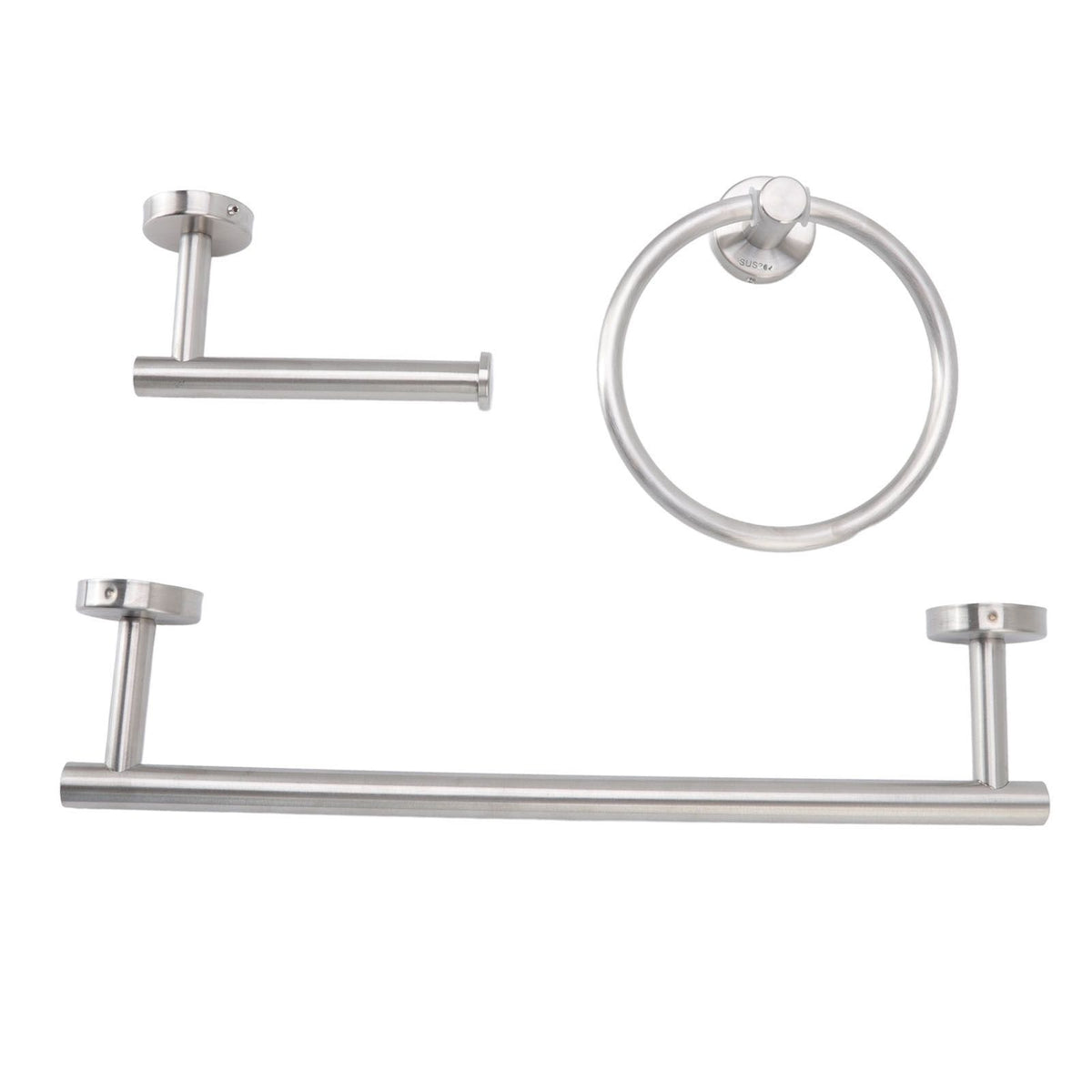 Bathroom Hardware Set with Towel Rings Towel Bar Tissue Holder 5 Hooks 304 Stainless Steel Bathroom Accessories Set
