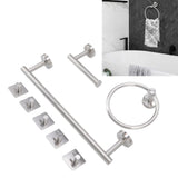 Bathroom Hardware Set with Towel Rings Towel Bar Tissue Holder 5 Hooks 304 Stainless Steel Bathroom Accessories Set