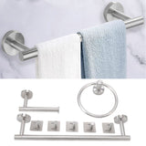 Bathroom Hardware Set with Towel Rings Towel Bar Tissue Holder 5 Hooks 304 Stainless Steel Bathroom Accessories Set
