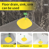 Floor Drain Cover Deodorant Insect Prevention Yellow Floor Drain Cover for Bathroom Kitchen Sink Coconut Palm - Side View