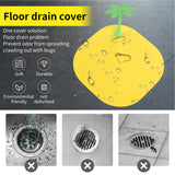 Floor Drain Cover Deodorant Insect Prevention Yellow Floor Drain Cover for Bathroom Kitchen Sink Coconut Palm